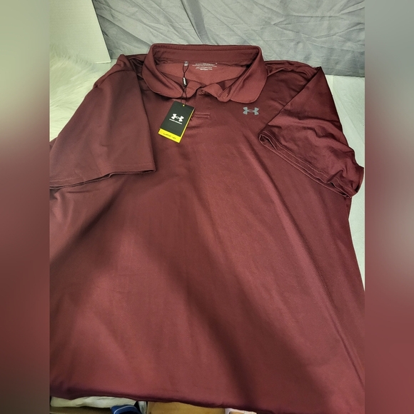 NEW- Under Armour Men's Burgundy Polo Shirt, Size 4XL - Picture 5 of 5